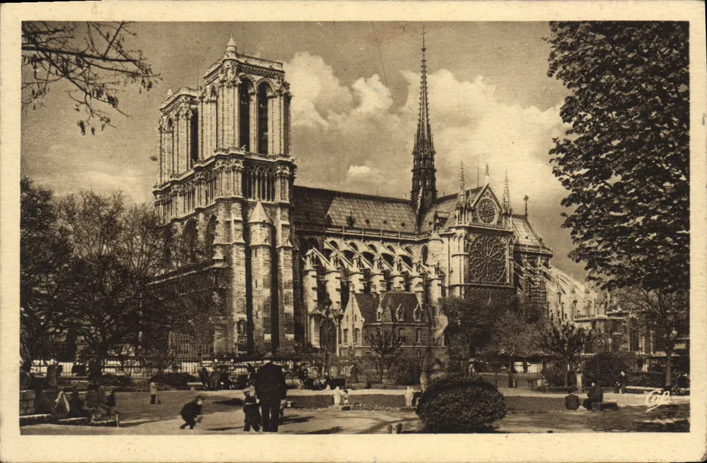 Notre-Dame de Paris — vista do Square Viviani — editor C.B. n°542 - Frente