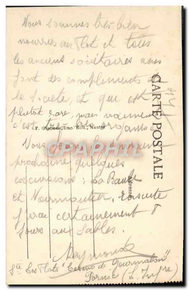 Pornic (Loire-Inf.) — O Porto Próximo ao Castelo — F. Chapeau, Imp. Edil., Nantes - Verso