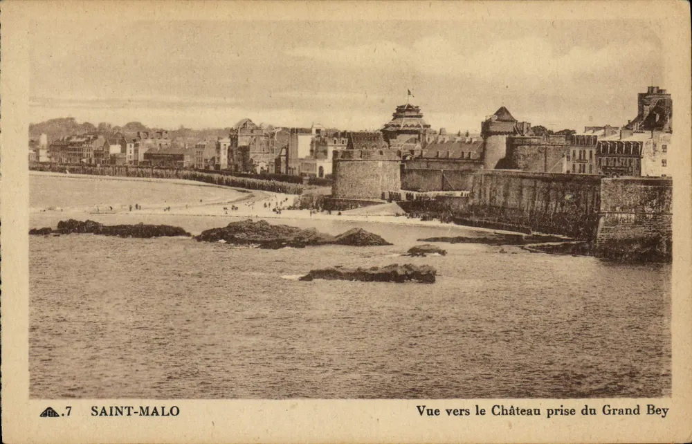 Saint-Malo — Ansicht zum Schloss vom Grand Bey — Cie des Arts Piézomécaniques, Nr. 7 - Vorderseite