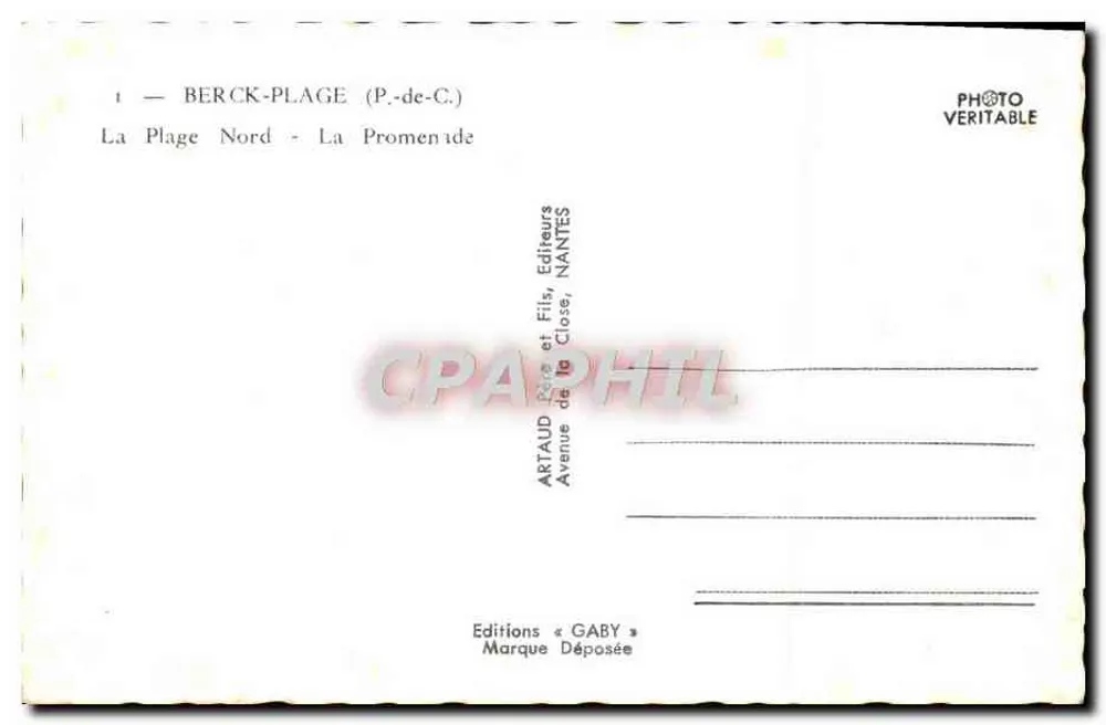 Berck-Plage — La Playa del Norte y La Promenade — Ediciones Gaby, Nantes - Reverso