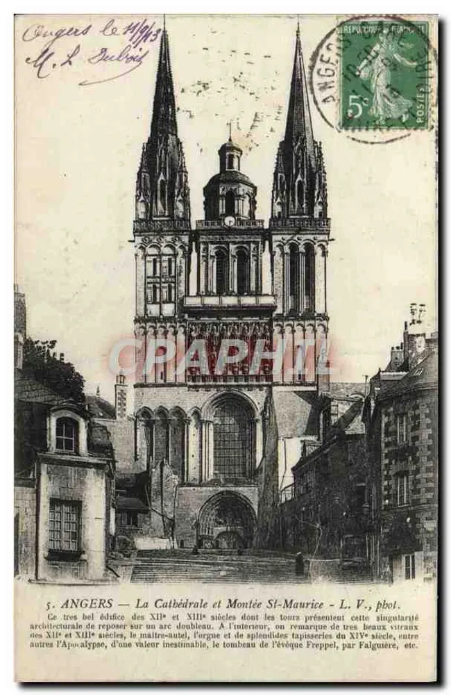Angers — A Catedral e Subida de São Maurício — L. V., pbol. - Frente
