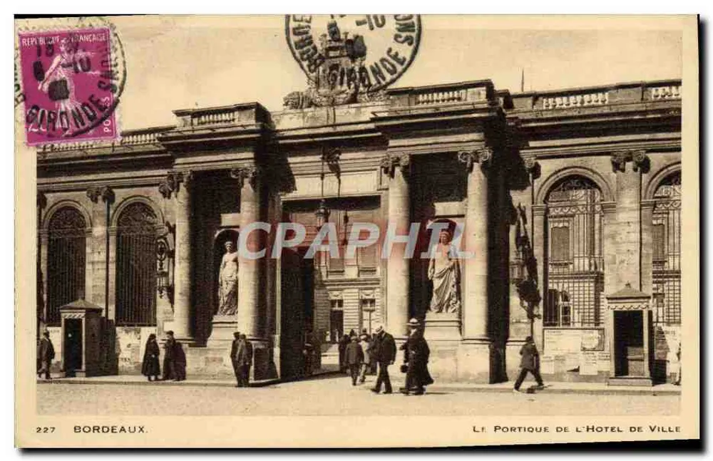Bordeaux — Der Portikus des Rathauses — Ausgabe Printa, Nr. 227 - Vorderseite
