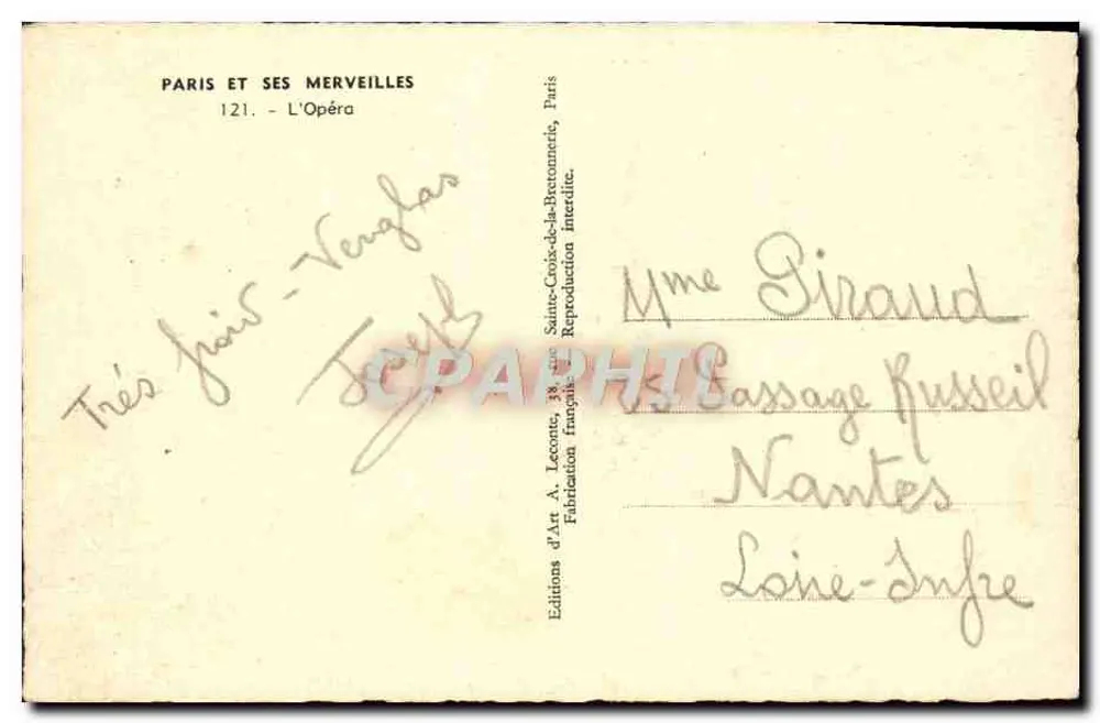 O Ópera - Paris e suas maravilhas 121 — Éditions A. Leconte, Paris - Verso
