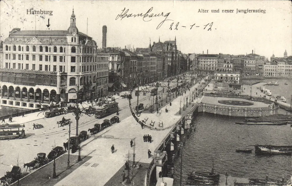 Hambourg — Alter und neuer Jungfernstieg — éditeur inconnu - Recto