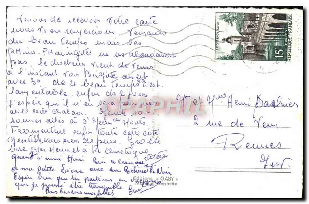 Sion-sur-l'Océan — Panoramablick auf Strände und Klippen — Verlag Gaby, n° 203 - Rückseite