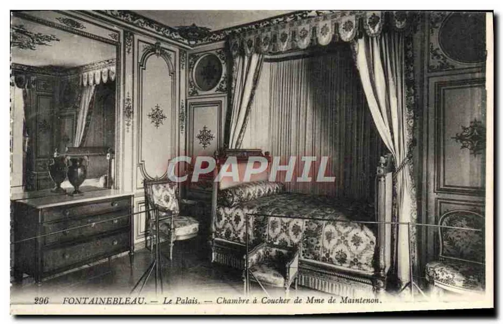 Fontainebleau — Das Schloss — Schlafzimmer von Madame de Maintenon — Nr. 296 - Vorderseite