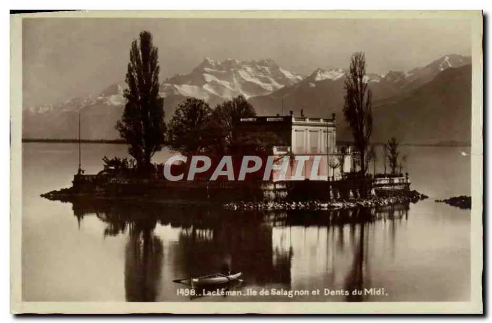 Insel Salagnon und Dents du Midi — Lac Léman — Edition E. Meyer, Les Avants - Vorderseite