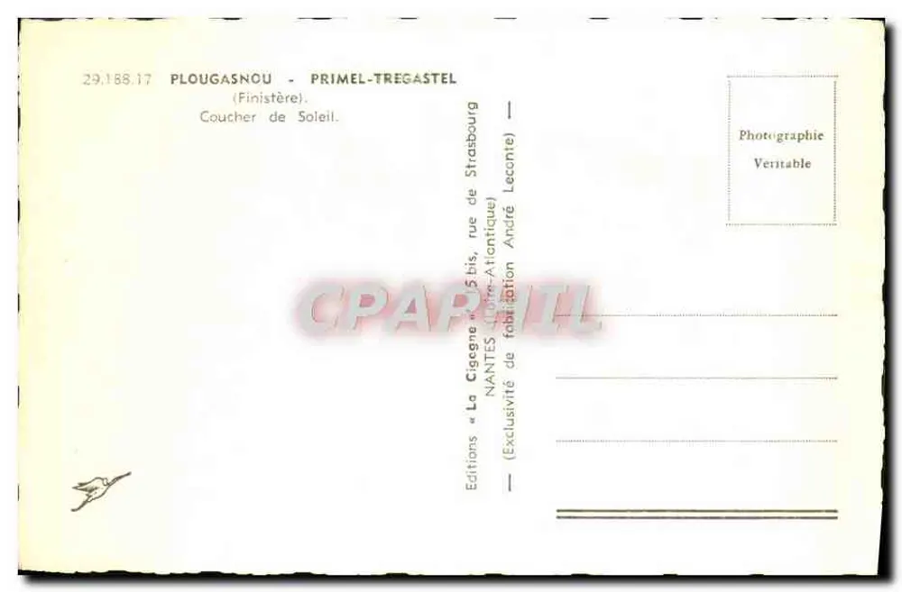 A Cegonha — Pôr do Sol — Éditions La Cigogne, Nantes - Verso