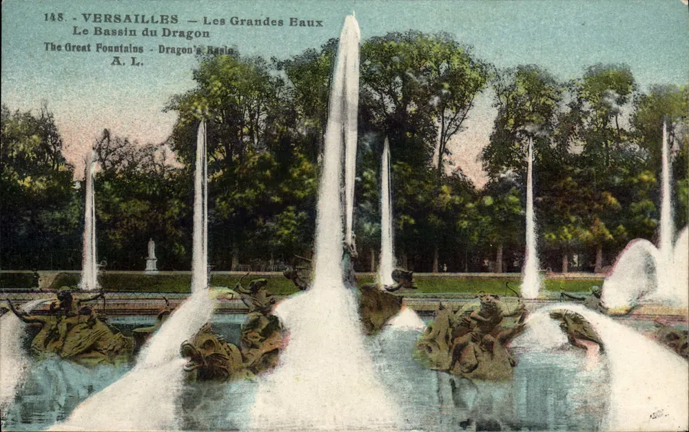 Versailles — Les Grandes Eaux — Le Bassin du Dragon — A.L. — n°148 - Recto