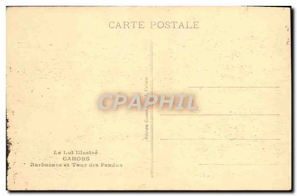 Barbacane e Torre dos Pendurados — Cahors — Ed. Le Lot Illustré - Verso