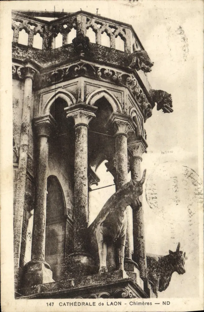 Catedral de Laon — Chimères — ND - Frente