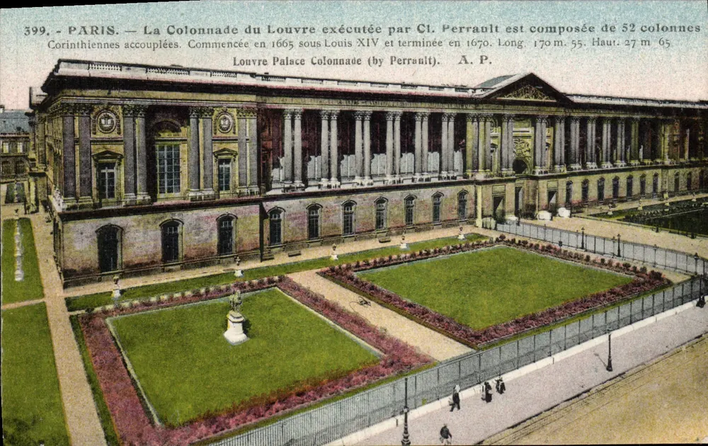 Parijs — De Colonnade van het Louvre uitgevoerd door Cl. Perrault — Société Pipière de Tancy - Voorkant