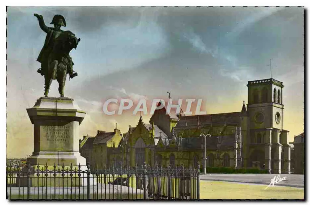 Cherbourg — Estátua de Napoleão I e a Basílica — Alex Becquemin - Frente