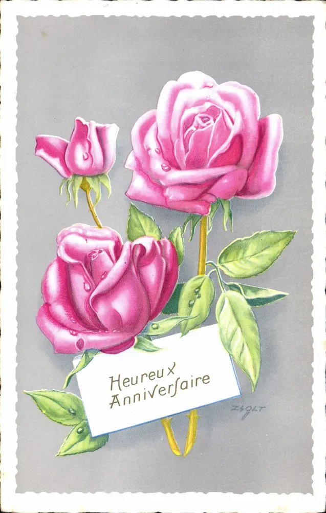Rosen — Geburtstag — Z49LT, Serie Nr. 1680, M.D. Paris - Vorderseite