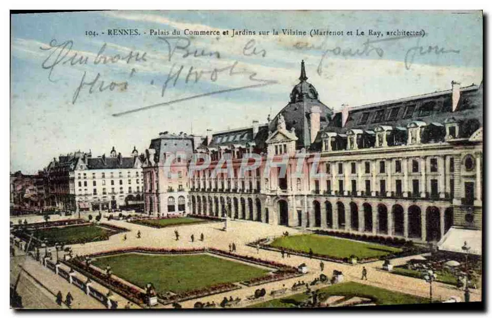 Rennes - Palais du Commerce und Gärten am Vilaine (Martenoit und Le Ray, Architekten) - Vorderseite