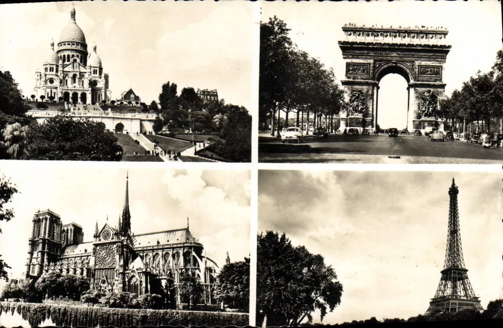 Paris – Basilika des Heiligen Herzens, Triumphbogen, Notre-Dame und Eiffelturm — Éditions Chantal, n°533 - Vorderseite