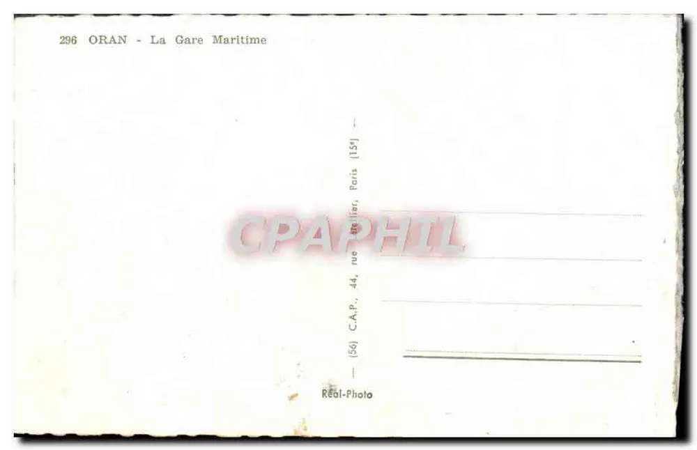 Oran — A Estação Marítima — C.A.P. Paris - Verso