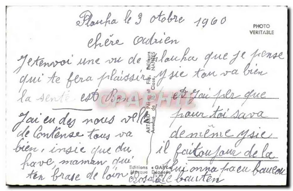 Plouha — Panoramablick mit Küstenorten und Denkmal — Editions GABY, Nantes - Rückseite