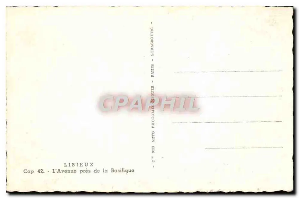 Basilika des Heiligen Herzens von Montmartre — Ansicht von der Avenue — Cap 42, Verlag Lisieux - Rückseite