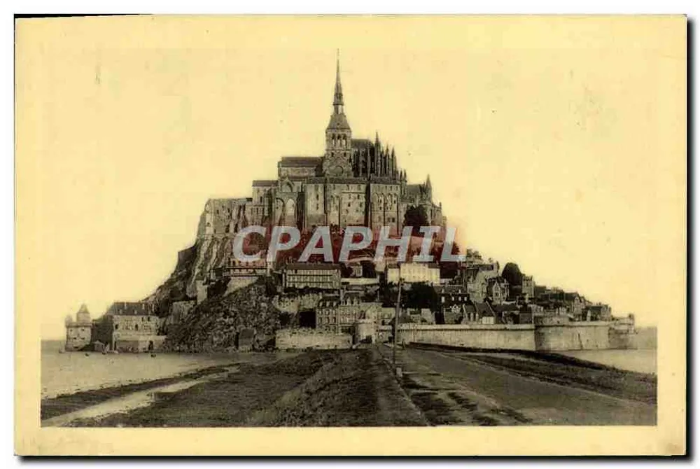 Mont Saint-Michel — allgemeiner Blick von Süden — Édition des Monuments Historiques, Paris - Vorderseite