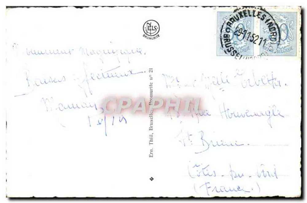 Bruxelas Maison du Roi — editor Brumurite n° 21 - Verso