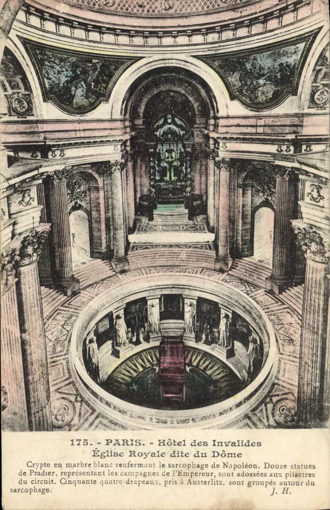 Paris - Hotel des Invalides - Königliche Kirche genannt der Dôme - Grabkammer des Sarges Napoleons - Vorderseite