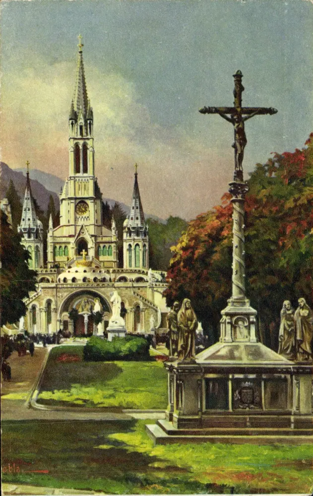 Lourdes — Die Basilika und der Bretonische Calvarienberg — Éditions d'Art C.L.D. - Vorderseite