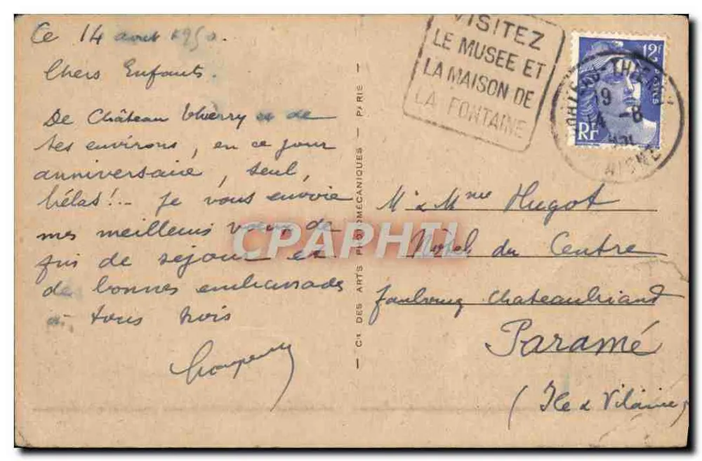 Amerikanischer Friedhof von Belleau — Ansicht des Denkmals und der Kreuze — Verlag L.L.42, Château-Thierry - Rückseite