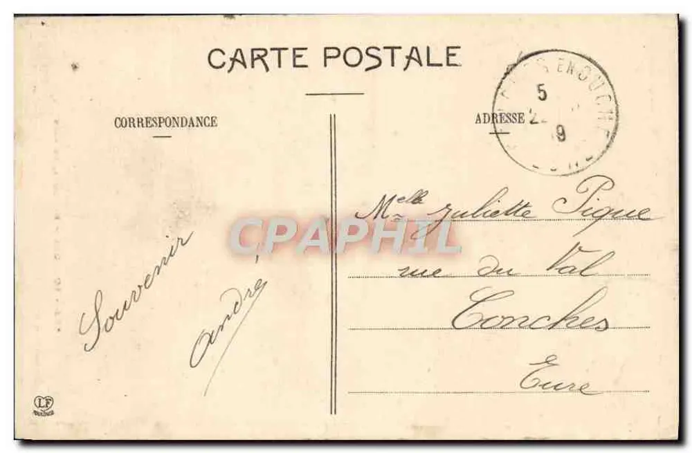 Lourdes - Basílica, de frente — editor Labeuche Frères, n°182 - Verso