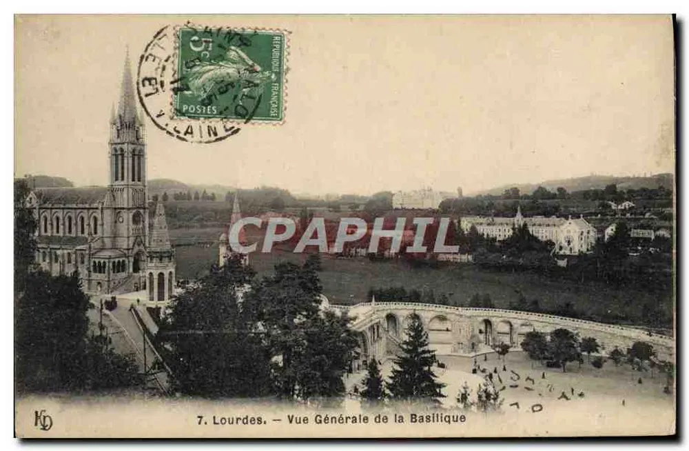 Lourdes — Vista Geral da Basílica — editor KD, n°7 - Frente