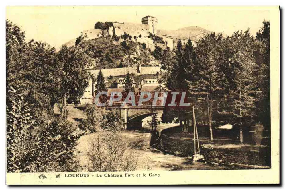 Lourdes - Das befestigte Schloss und der Gave — Verlag Alsacienne des Arts Photomécaniques, Straßburg - Vorderseite