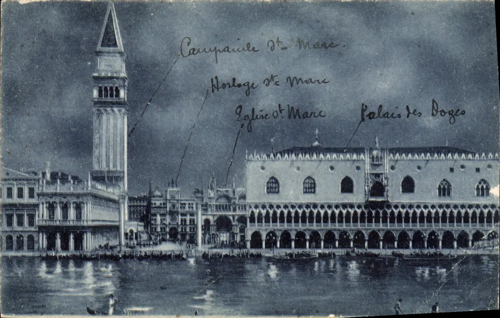 Venedig - Glockenturm von San Marco, Uhr von San Marco, Palast der Doggen — Verlag E.S. - Vorderseite
