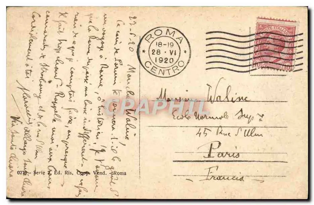 Rome - Kolom van Foca — uitgever 'Serie 2. Ed. Ris. Capp. Vend. - Rome' n° 0270 - Achterkant