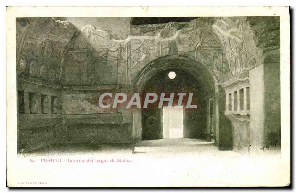 Pompeia - Interior dos banhos de Stabia — editor R. G. Gardi, n° 69 - Frente