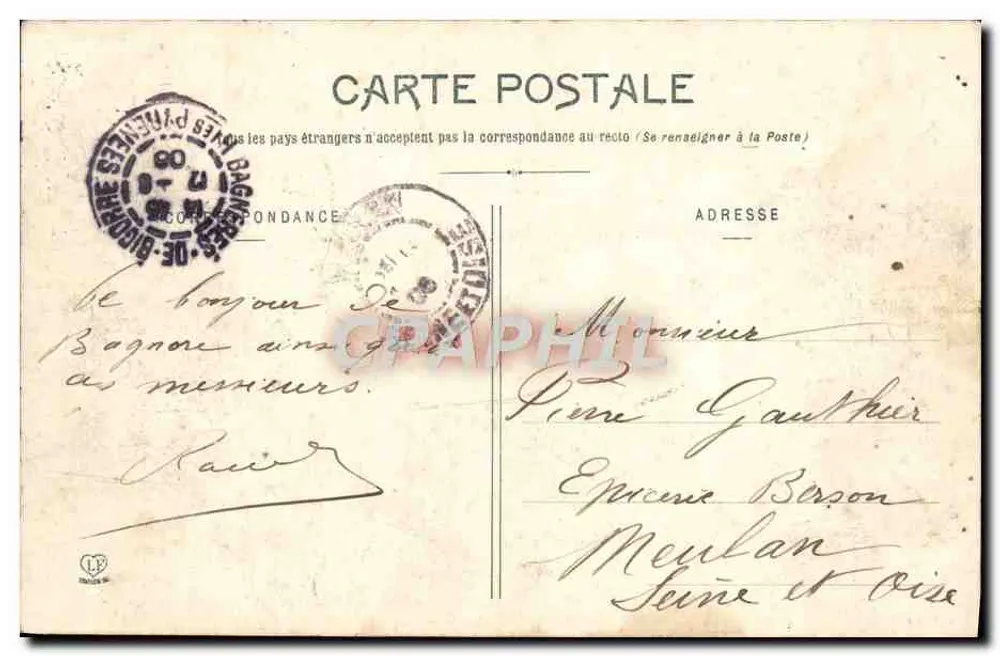 Lac Bleu (Massiv des Pic du Midi) — zwischen Baigore und Banyuls — Phototypie Labouche-Peres, Toulouse, n°415 - Rückseite