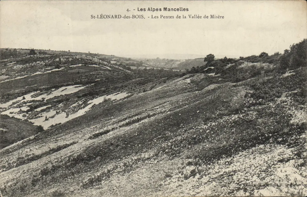 St-Léonard-des-Bois — Die Mancelles-Alpen — Die Hänge des Misère-Tals — Verlag R. Plichon F. Robiche - Vorderseite