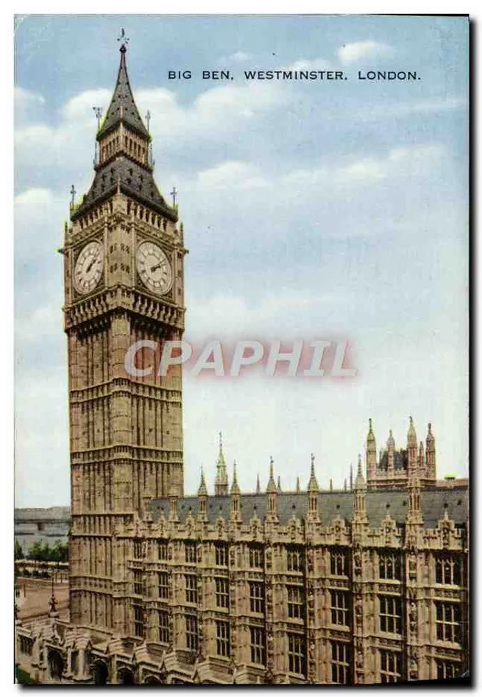 Big Ben, Westminster, Londres — Cartão de Valentim — Valesque & Sons, Ltd. - Frente