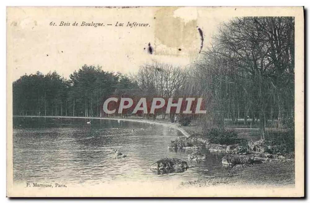 Boulogne-Wald — Unterer See — P. Marmuse, Paris, Nr. 61 - Vorderseite