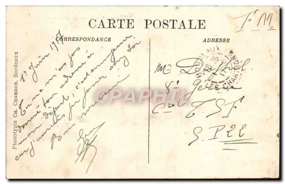Bordeaux — O Grande Teatro — C.B. - Verso