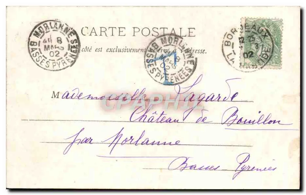 Bordeaux - Passarela do Caminho de Ferro — editor desconhecido, n°9 - Verso