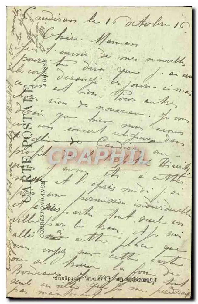 Bordeaux — A Esplanada dos Quinconces — C.B. - Verso