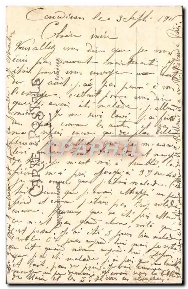 Bordeaux — A Faculdade de Ciências — A.H. - 80 - Verso