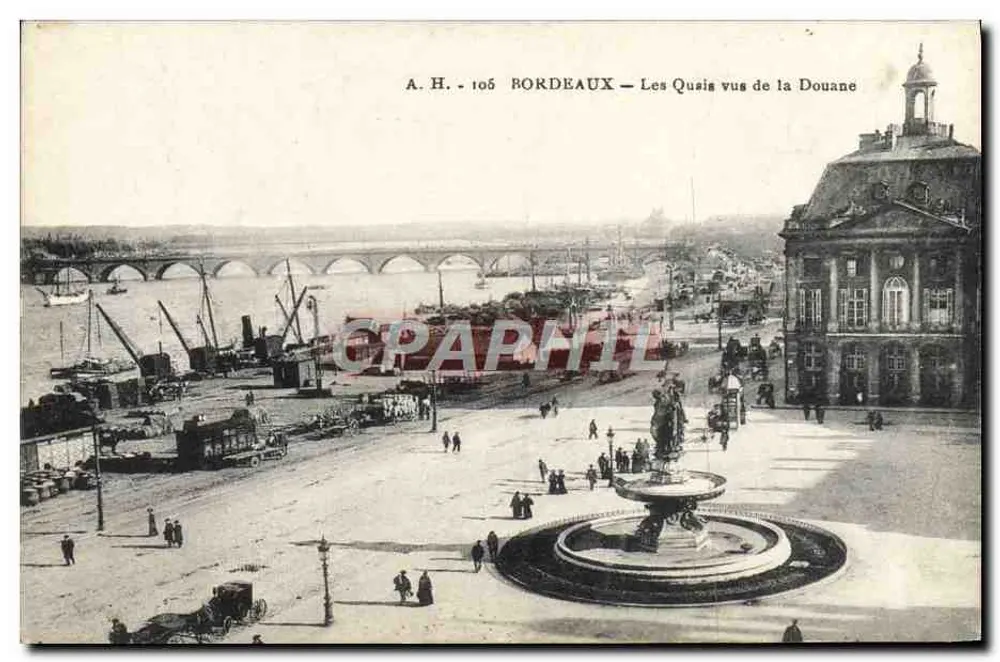 Bordeaux — Os Quais vistos da Douane — A.H. - 106 - Frente