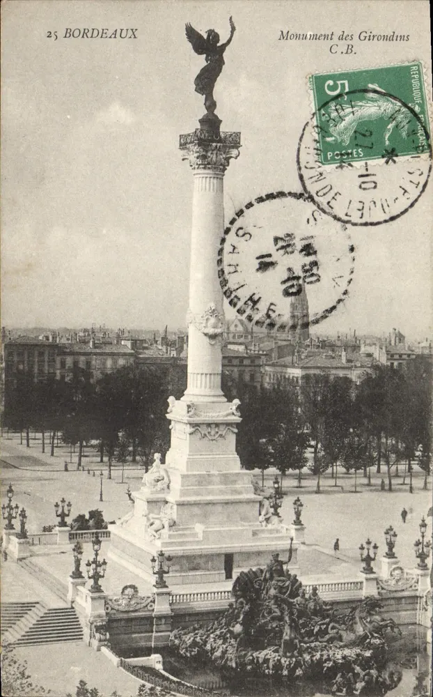 Bordeaux — Monument dos Girondinos — C.B. - Frente