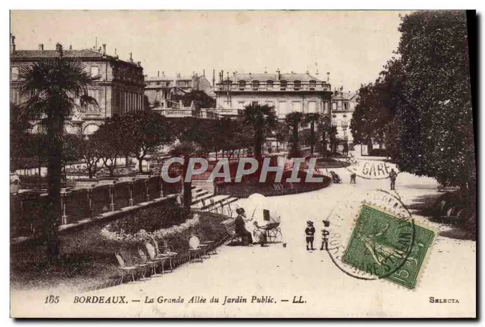 Bordeaux — La Grande Allée du Jardin Public — LL. — Selecta - Vorderseite