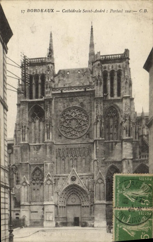 Bordeaux — Kathedrale Saint-André: Südtor — C.B. - Vorderseite