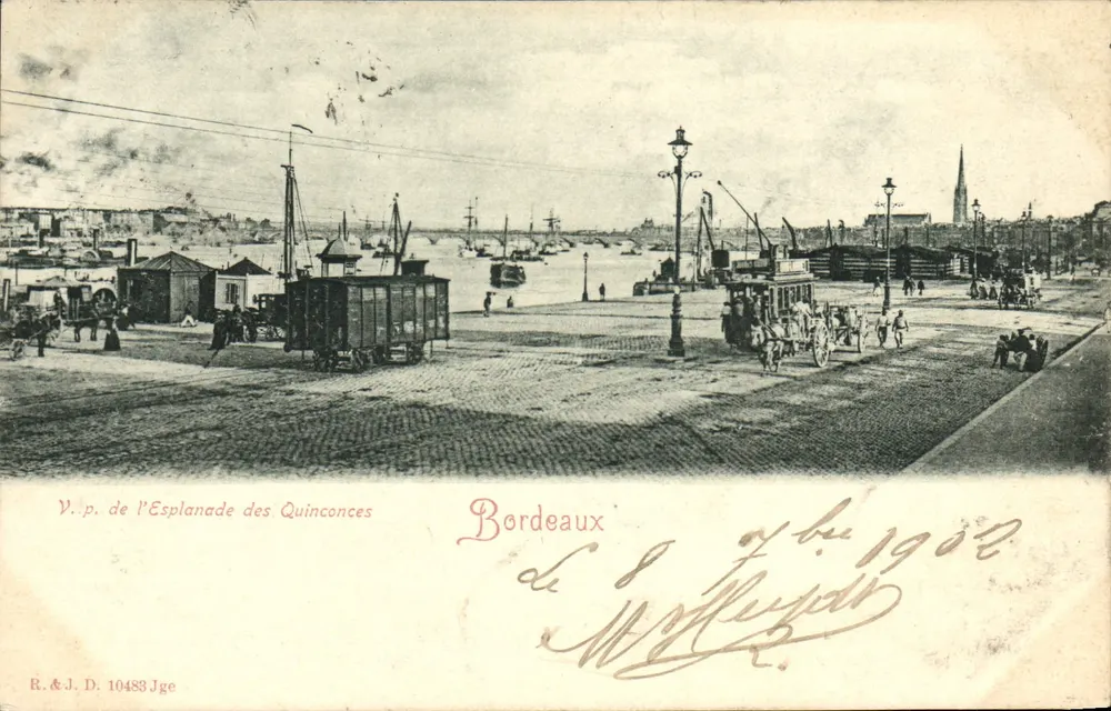 Vista da Esplanade dos Quinconces — Bordeaux — R.&J. D. 10483 Jge - Frente