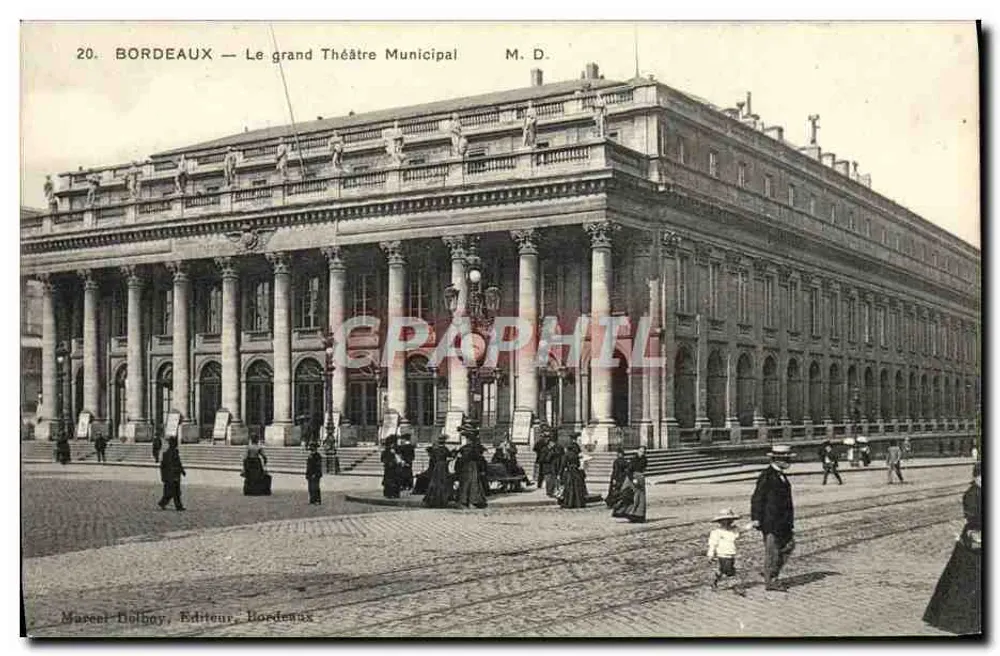Bordeaux — Ansicht des Großen Stadtschauspiels — Marcel Delbroy, Verlag, Bordemas - Vorderseite