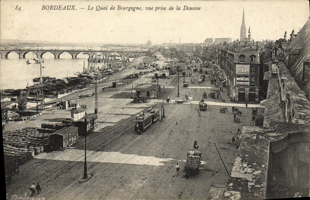 Bordeaux — Der Quai de Bourgogne, Ansicht vom Zollamt — K.D. Phal, n°84 - Vorderseite