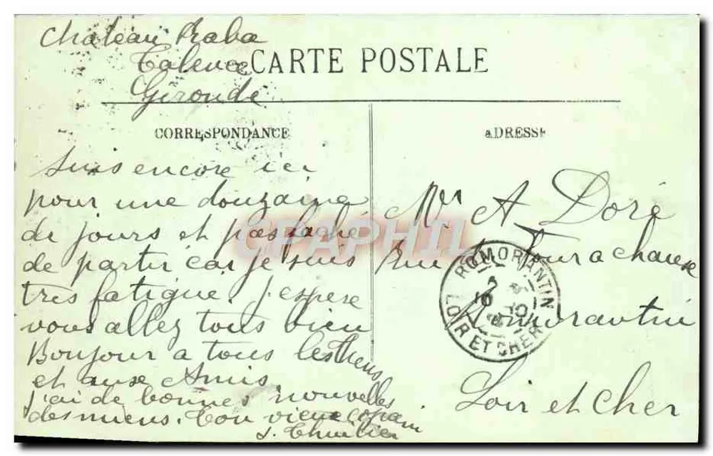 Cabeça dos Arredores de Bordeaux — Tipos Bordelais — LL - Verso